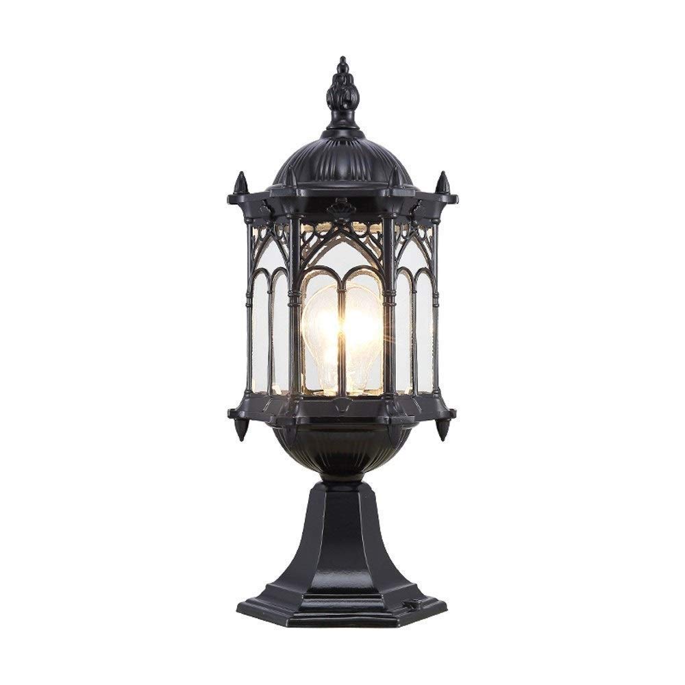 QUSYZD Lamp Post Lights Outdoor, 230Cm 2-Light European Outdoor Street Light Aluminum Ip65 Waterproof Post Lamp Courtyard Villa Garden Lawn Lamp Anti-Rust High Pole Lamp Transp,S