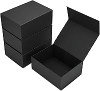 Vista 38 de Paquete de 4 Cajas de Regalo de 12x6x4 Pulgadas con Tapas de Cierre Magnético, Caja Negra Magnética para Boda, Propuesta de Padrinos y Damas