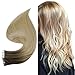 Produktbild Easyouth Tape Echthaar Extensions Ombre Brown Roots Color Chestnut Brown mit Blond Mischen 14zoll Tape in Remy Extensions Balayage Tape Extensions Echthaar