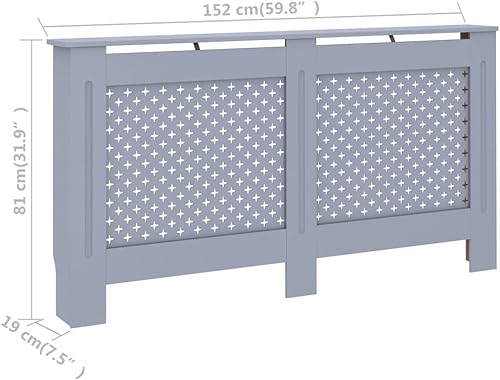 Miniatura 2 de GOLINPEILO Cubierta de radiador antracita, cubierta de calentador de MDF, estante de gabinete, accesorios de calefacción, decoración de muebles de