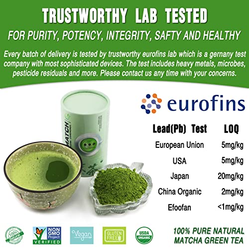 Efoofan Ceremonial Grade Matcha - Japanese Tencha Tea Style (113G) - First Harvest, Usda & Jas & Ec Certified Organic Green Tea Matcha Powder, Pure And Unsweetened #TOP2