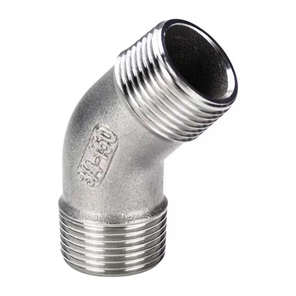 Ssoptmcb Women's One Color Stainless Steel Cast Pipe Fitting, 1/2" 3/4" 1" 1-1/4" 1-1/2" 2" To 45 Degree Elbow Connector Coupler 304 Stainless Pipe Fitting, 1Pcs(2 Inch)