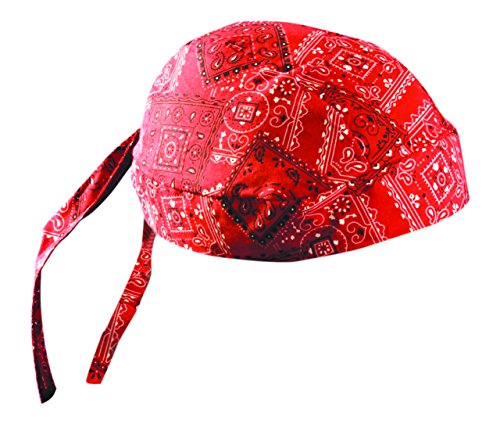 Occunomix TN5-CRD Tuff Nougies Tie Hat Doo Rag, Cowboy Red (Pack of 12)