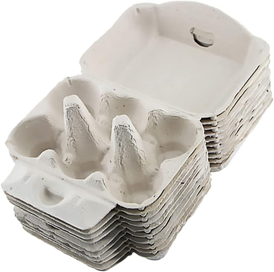1 Set 20pcs Pulp Egg Tray Paper Egg Tray Egg Holder Bulk Holds Blank Beer Coolers Egg Filler Flats Egg Carton Flats Farm Egg Holder Egg Keeper 6- Refrigerator Portable (Light Grey 10pcs