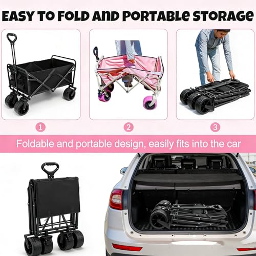 Carrito plegable con paraguas y ruedas bloqueables comerciales 7