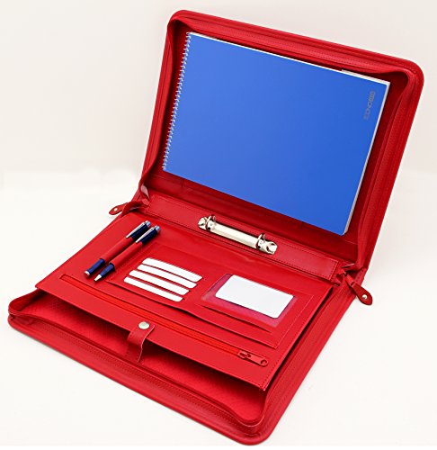 Pu lederen zakelijke presentatie vergadering conferentie A4 map kunstleer portefeuille 2 ringen Binder met handvat Rood