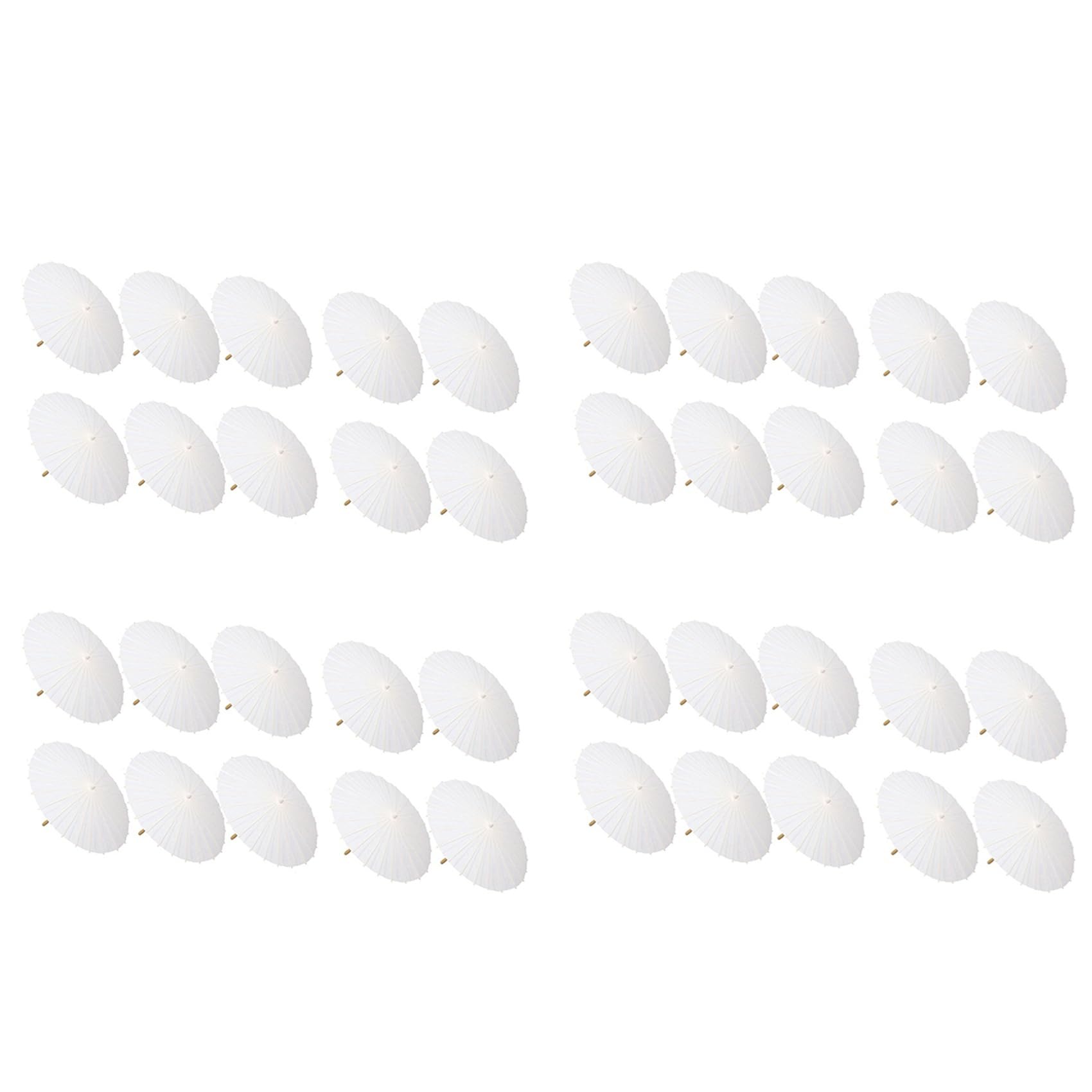 Hndhbfgrt 40PCS Paper Parasol Wedding Umbrella Party Favor Bamboo Umbrellas for Bridal Shower Centerpieces Photo Props 23.6Inch