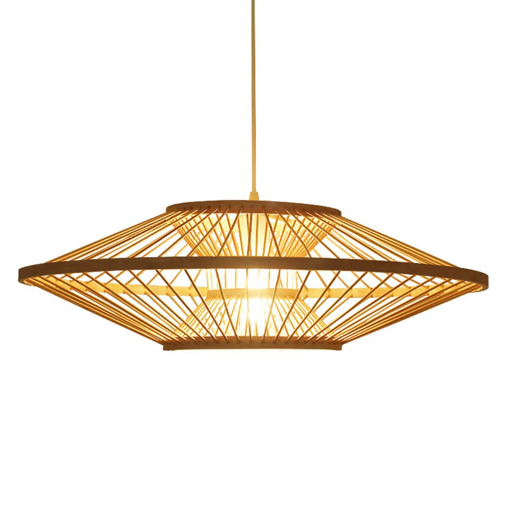 Suspension en rotin luminaire naturel fait main poésie en bambou osier