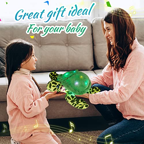 Glow Guards 10’’ Musical Light Up Sea Turtle Led Singing Stuffed Animal Ocean Life Pillow Plush Toy With Night Lights Lullaby Birthday Holiday For Toddler Kids #TOP2