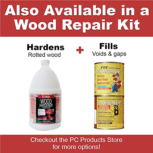 Image of PC-Products Wood Repair Epoxy Paste and Wood Hardener Kit, PC-Woody 96 oz and PC-Petrifier 1 Gallon