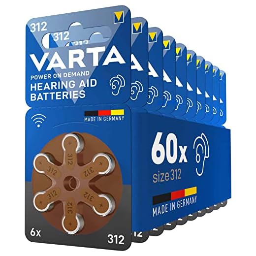 VARTA Hörgerätebatterien Typ 312 braun, Batterien 60 Stück Vorratspack, Power on Demand, wireless approved, Größe p 312 für Hörgeräte & Hörhilfen, Made in Germany