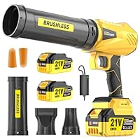 Akku-Laubbläser, Bürstenloser Motor mit 2 x 4.0AH Akku,Leaf Blower Max 900000RPM, Luftmenge 800m³/h,3 DüSen, 1,82 Lbs Leicht – Ideal FüR Laub/Schnee/Staub/Kohlenstoff/SäGemehl