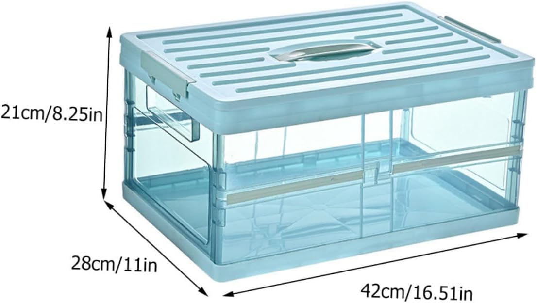 Compact Lightweight Storage Box Plastic Transparent for Clothes Toys Books Sundries Foldable Home Storage Case