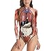Produktbild Cestbon Frauen Halloween Party Overall Kostüm, Menschliche Interne Organ Overall Frauen Lange Hülsen Interne Organ Bodysuit Lustige Kostüme,Natural,L/XL