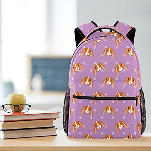 Sac à dos d'écolier orange à pois style décontracté et multicolore