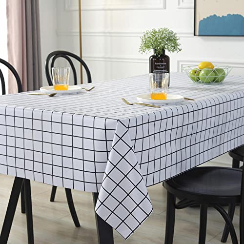 Nappe rectangulaire anti-tache blanche 140x200 protège table extérieur - 2