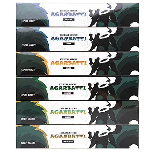 Incense Sticks Gift Set Sandalwood, Jasmine, Lavender, Ocean, Lemon, Relaxing - 120 Sticks #TOP1