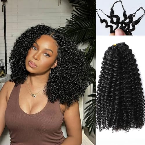 Feather Crochet Hair Extensions Afro Kinky Curly Pre Looped Croch...