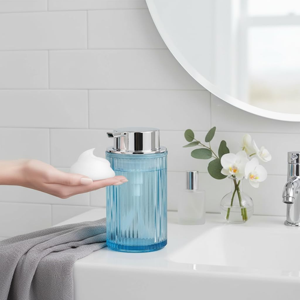 Blue Glass Foaming Soap Dispenser image 2