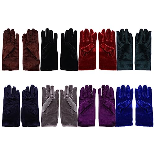 Vctitil Luvas de veludo douradas para ciclismo elásticas outono femininas inverno luvas quentes para