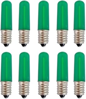 fengyan Casa Bombillas, 50 unids/Lote T15L Bombilla de Color E14 1,5 W Rojo Amarillo Azul Verde Blanco cálido decoración de luz Blanca Familiar Lámpara(Verde,0.7W E14 220V)