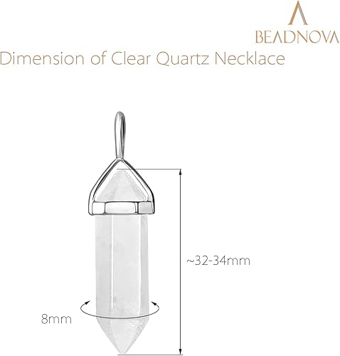 Miniatura 2 de BEADNOVA Collares de cristal para mujeres, collar con colgante de cristal y piedras preciosas para curación de energía espiritual, colgante