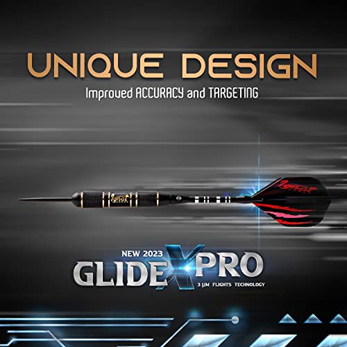 Ignatgames Darts Metal Tip Set - Professional Darts With Stylish Case And Darts Guide, Steel Tip Darts Set With Aluminum Shafts + Rubber O'rings + Extra Flights + Dart Sharpener And Wrench #TOP1