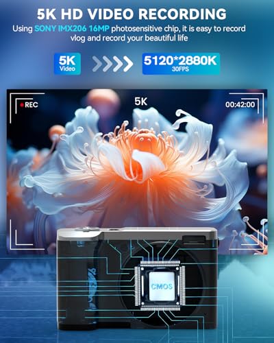 Digital Camera,5K 56MP Cameras for Photography