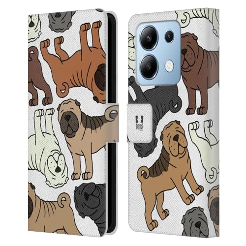 Head Case Designs Chinese Shar Pei Dog Breed Patterns 4 Leather Book Wallet Case Cover Compatible with Xiaomi Redmi Note 13/13 Pro 5G