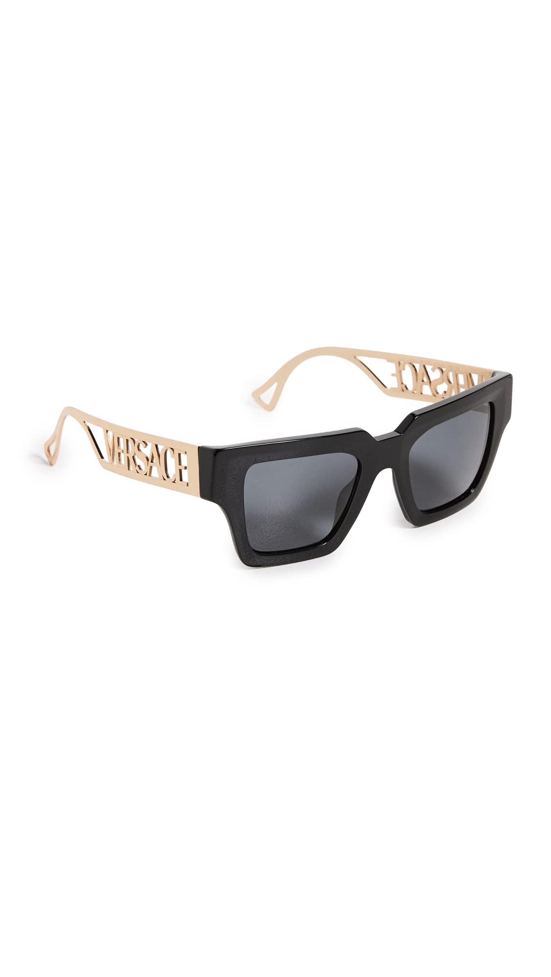 Amazon.com: Versace VE 4431 GB1/87 Black/Gold Plastic Square