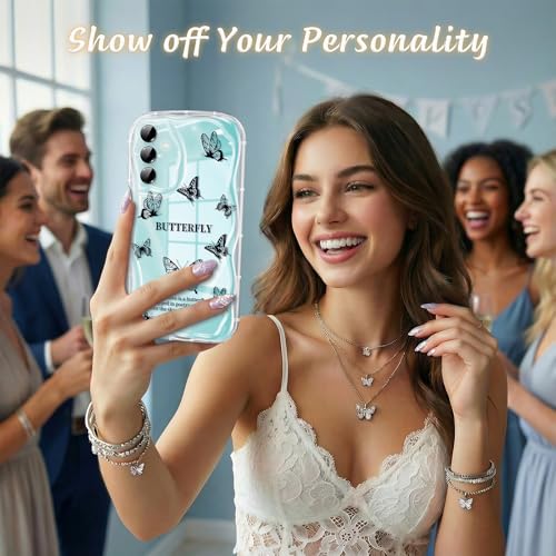 Coque Galaxy A16 5G transparente imprimé papillon noir