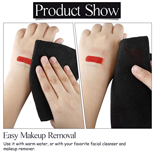 36 Pcs Makeup Remover Cloth Make Up Remover Cloth Reusable Face Towels Makeup Washcloth Microfiber Soft Wash Cloths For Your Face Make Up Removal Washcloths Bulk (Black) #TOP3