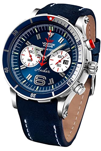 Vostok Europe Anchar Herren Uhr analog Quarzwerk mit Leder Armband 6S21-510A583