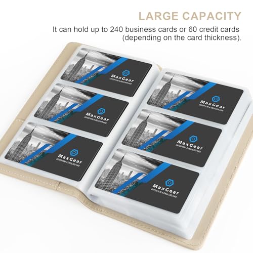 image for MaxGear Business Card Organizer, 240 Cards Book Portable Business Card