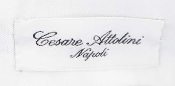 Cesare Attolini Navy Blue Solid Cotton Blend Pants - Slim