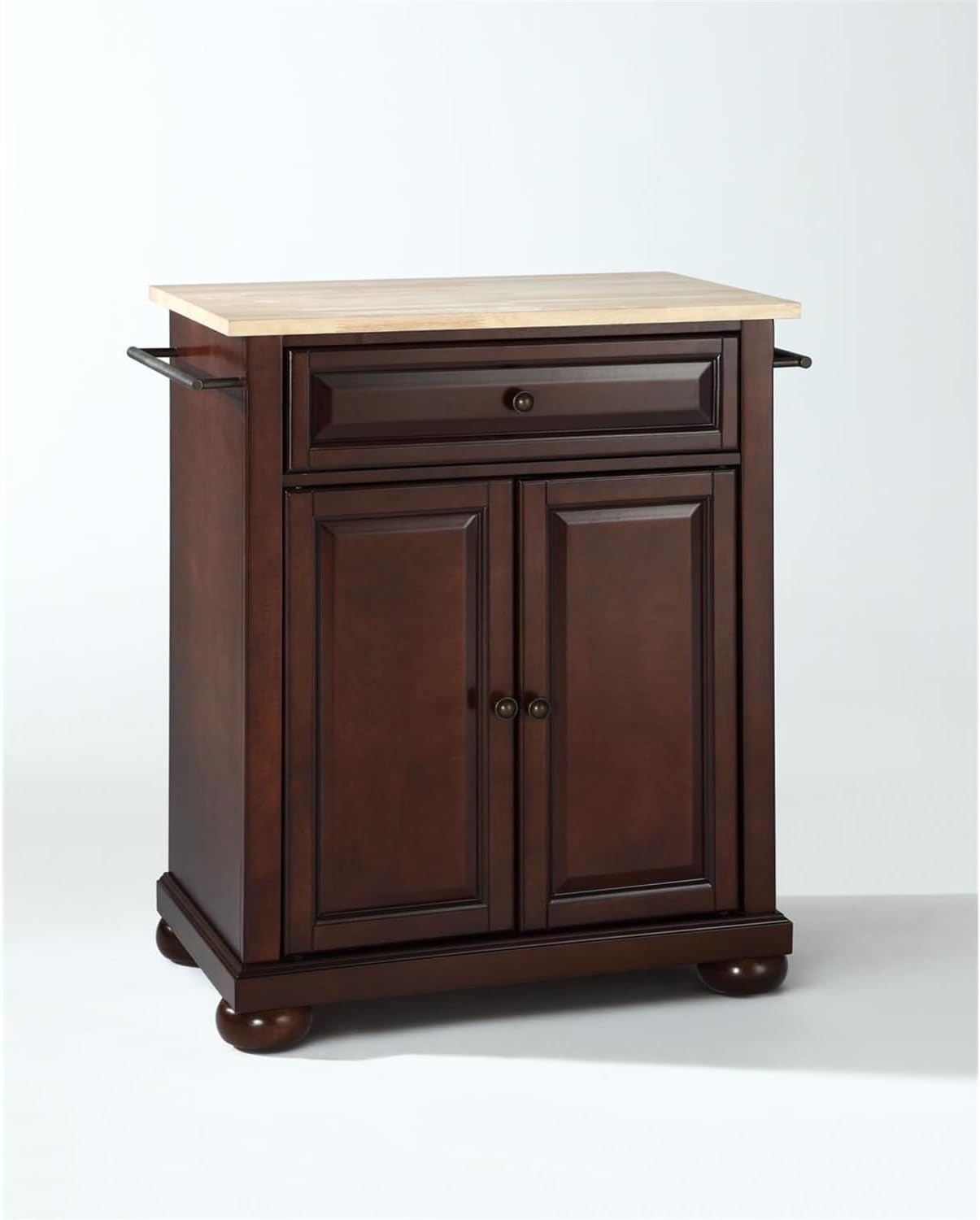 HomeStock Kitchen Island Cart with Wood Top - Portable Kitchen Storage