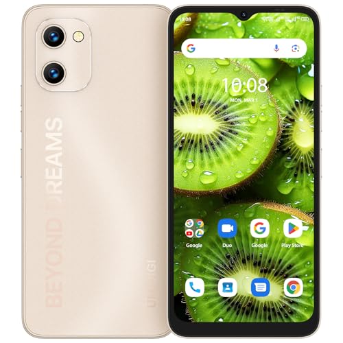 UMIDIGI Telephone Portable, G1 Android 12 Smartphone 2Go+32Go(SD 256GB),Écran 6.52,Batterie 5150mAh,Chargement Rapide Type-C,Caméra 13MP+5MP,4G LTE Dual SIM/Face ID/Fingerprint/GPS (Or Rose)