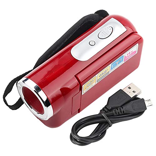 ANGGREK DV Camcorder Portable Children Kids 16X Digital Video Camera Camcorder 2-Inch Color Tft Display Digital Video Camera with TFT LCD Sceen (Red)