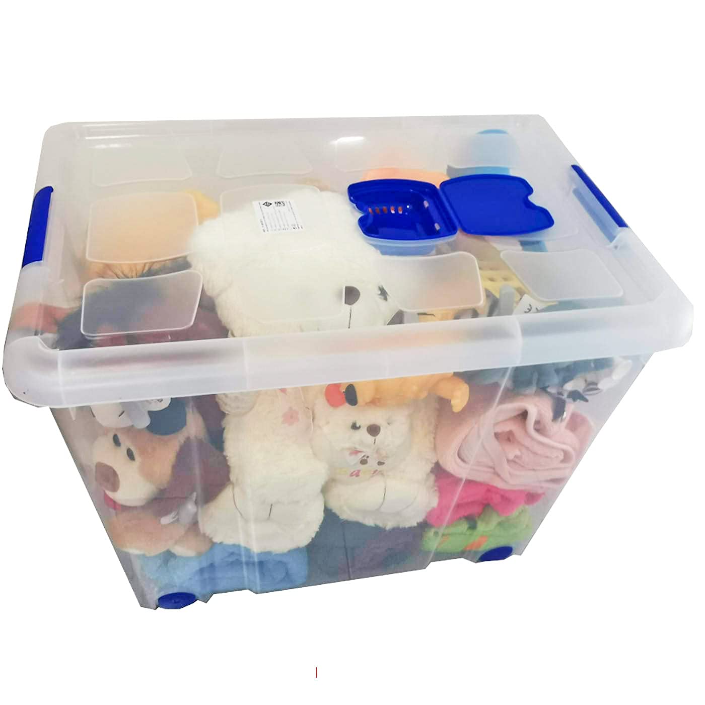 Acan Tradineur - Pack de 6 cajas de almacenaje, de 46 x 61,5 x 43 cm, nº 8, con capacidad de 86 litros con tapa y ruedas para organización del hogar, baúl organizador(46 x 61,5 x 43 cm, Pack de 6)