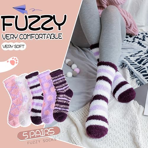 Image of EBMORE Fuzzy Socks for Women, Thick Cozy Warm Fluffy for Winter