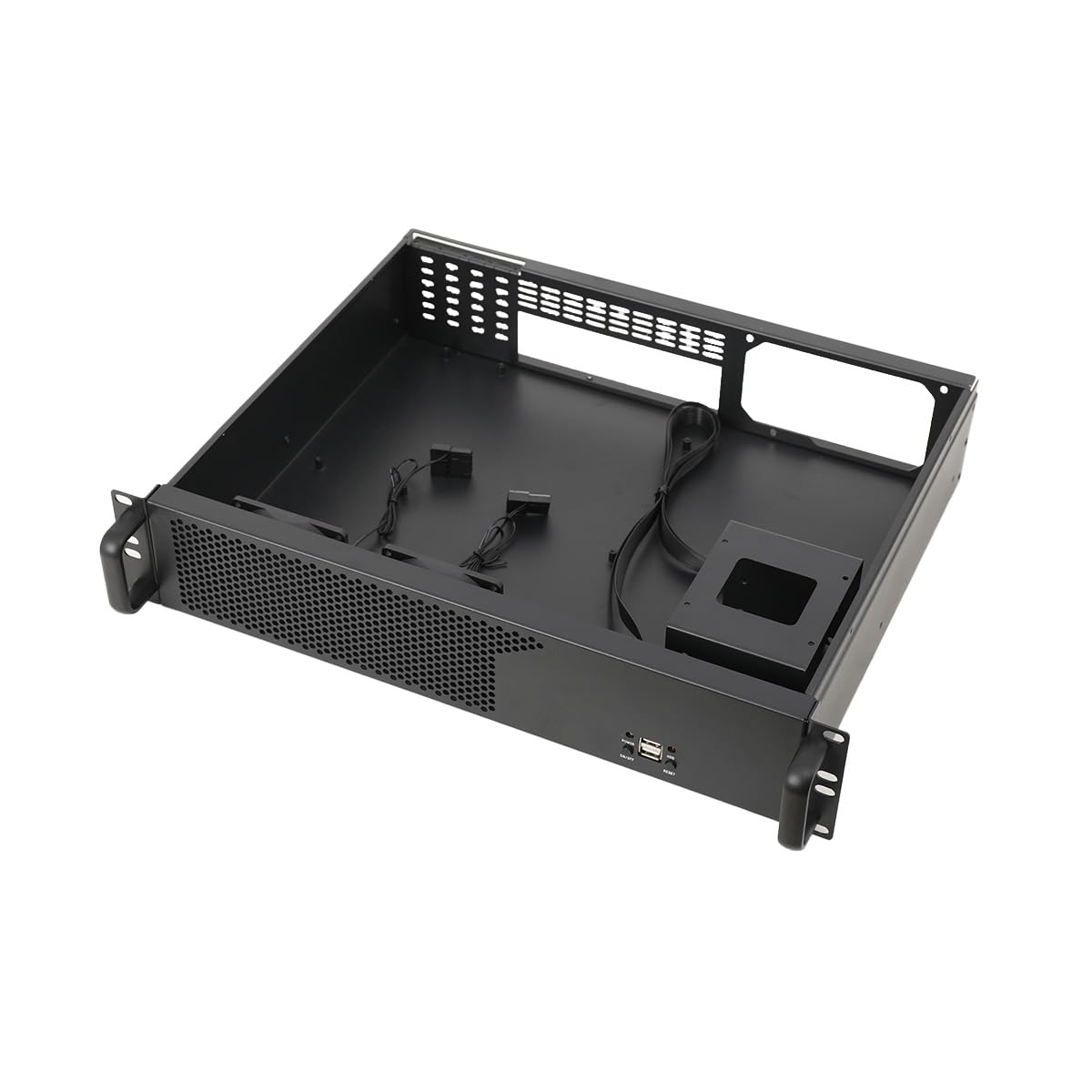 14 rack Server Chasis 2U Compatible con placas base Micro ATX/Mini ITX, armarios de pared estrechos con conexión USB, 4 ranuras