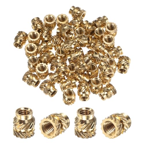 M METERXITY 70パックのネジ込みインサート M4 x 8mm x 7mm真鍮製女性ノブメトリックナット プラスチック/DIY 3Dプリント部品用の真鍮製ヒートセットインサート埋め込みナット