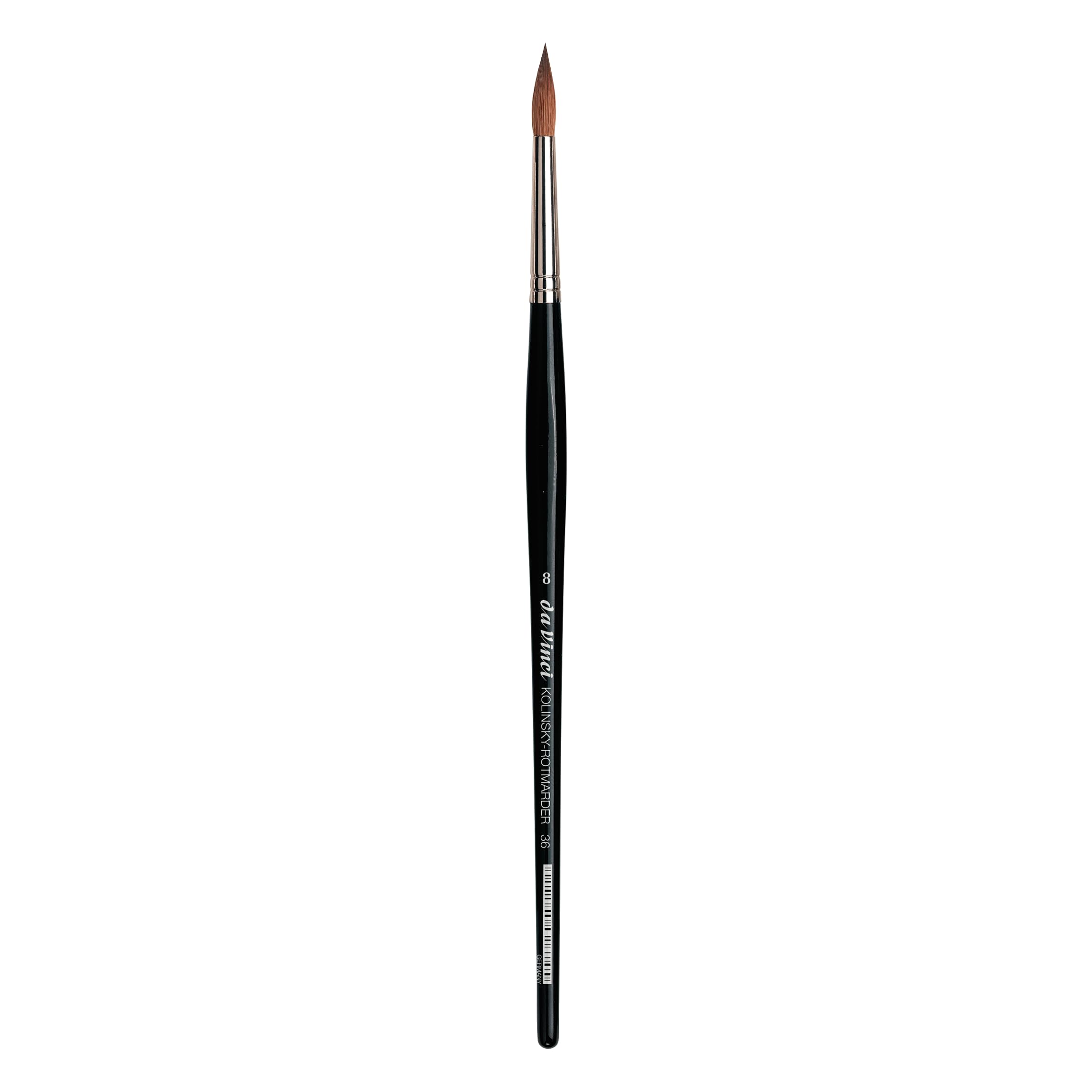 da Vinci Watercolor Series 36 Paint Brush, Round Russian Red Sable with Black Handle, Size 8