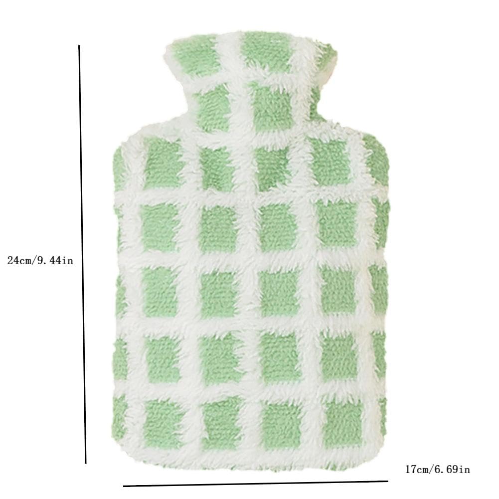 Surakey Hot Water Bag with Cover,Hot Water Bottles for Pain Relief,Warm Water Bottle,Heating pad,Warming Bed,1 Liter, Non Toxic Rubber, Hot Water Bottle for Winter Sleeping (Green 1000ML)