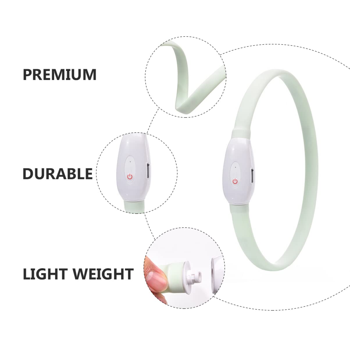 BESPORTBLE 3juegos Collar Led para Perros USB Recargable y Visibilidad Nocturna para Mascotas