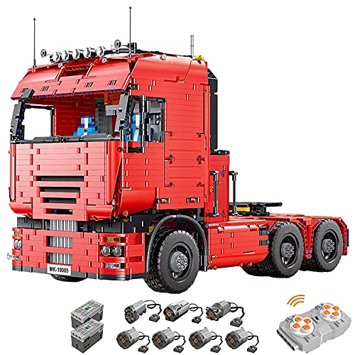 Mould 19005 Technik LKW, Truck Bausteine Model aus 4585 Teilen, Groß Lastwagen Bauset mit 2.4G Fernbedienung und 7…