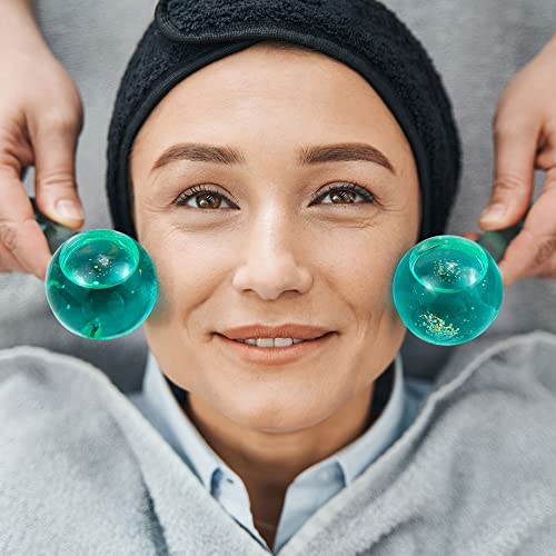 Beauty Ice Globes For Facials - 2 Cooling Ice Roller Balls For Face Massage & Skin Care Spa - Freezer Safe Cold Face Globes That Tightens Skin, Reduces Puffiness And Headaches, Enhances Circulation #TOP1