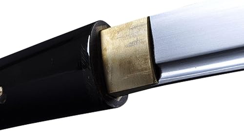 Miniatura 5 de Espada hecha a mano shirasaya, katana japonesa de samurai forjada a mano completamente funcional, de espiga completa, de acero al carbono, arcilla