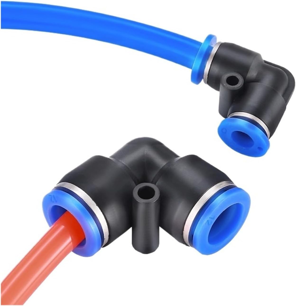 10pcs PV 4mm 6mm 8mm 10mm 12mm Tube 90 Degree Equal Union Elbow Air Pneumatic Push in Connector Quick Connection Fitting(PV-4,50 PCS)