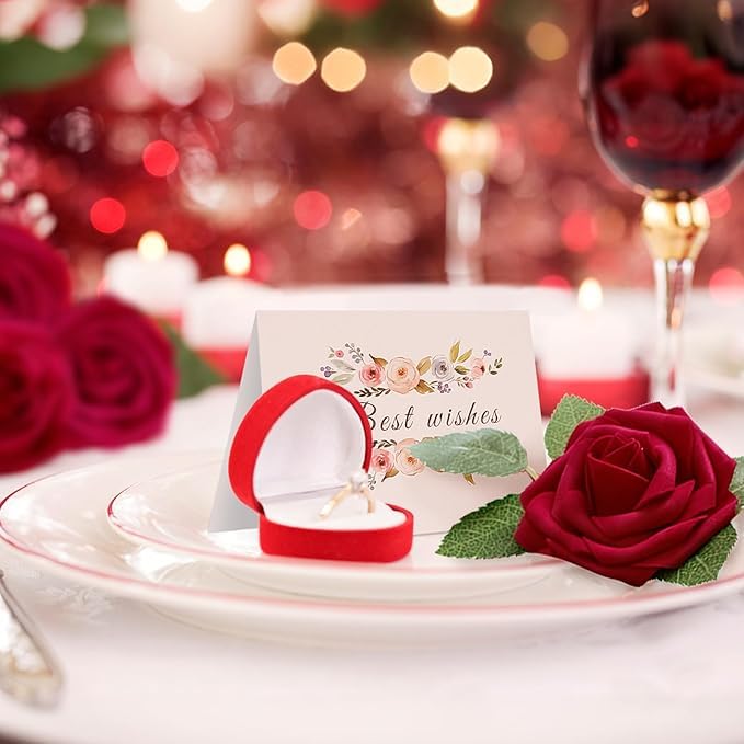XNAUVOI 25pcs Rose Artificiali, Schiuma Rose, Schiuma di Rose Finte con Foglia e Gambo Regolabile Rosa per DIY Decorazioni Matrimonio Mazzi Nuziale Festa Casa Stanza Decorazioni